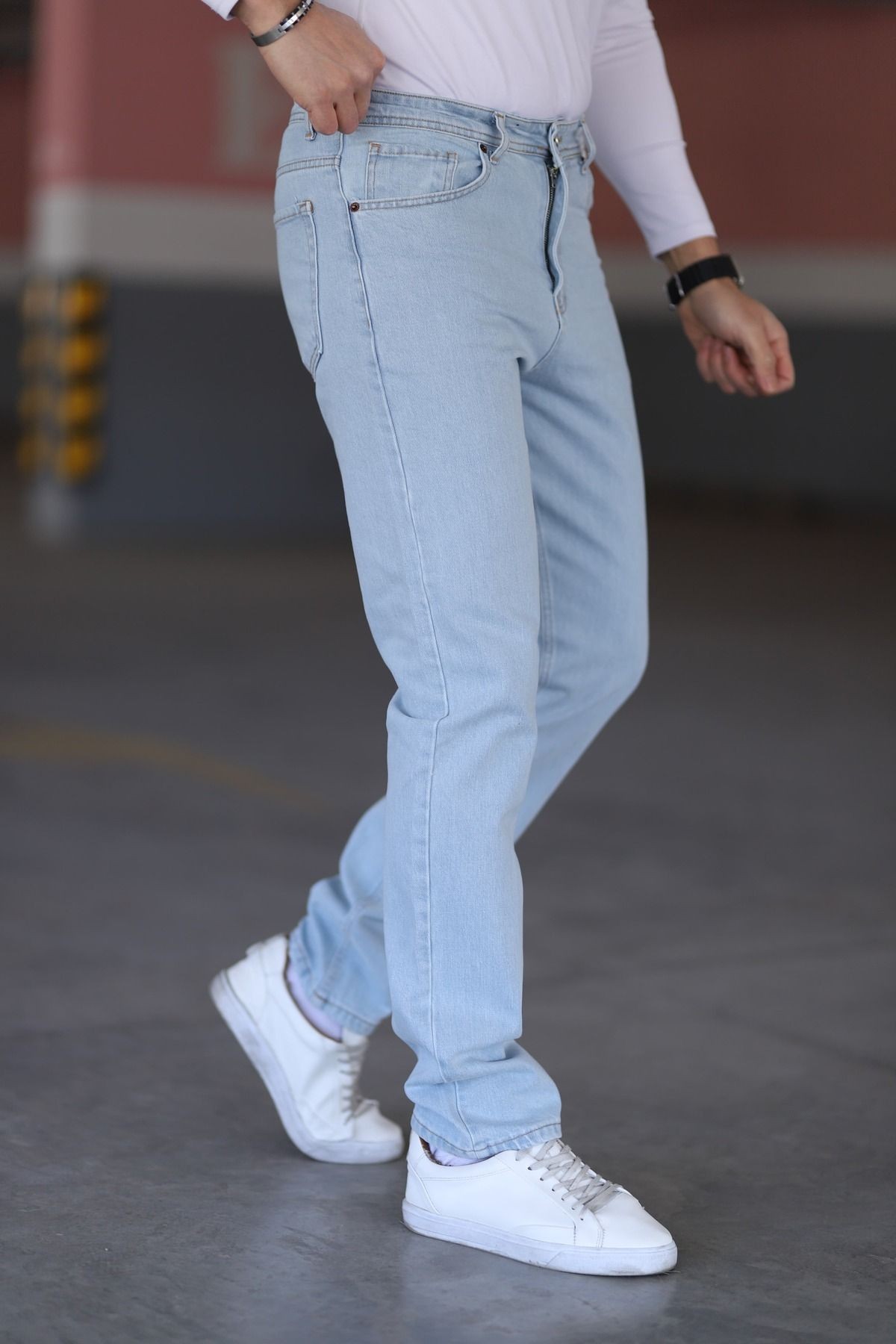 Buz Mavisi Erkek Regular Fit Rahat Kesim Jean Pantolon
