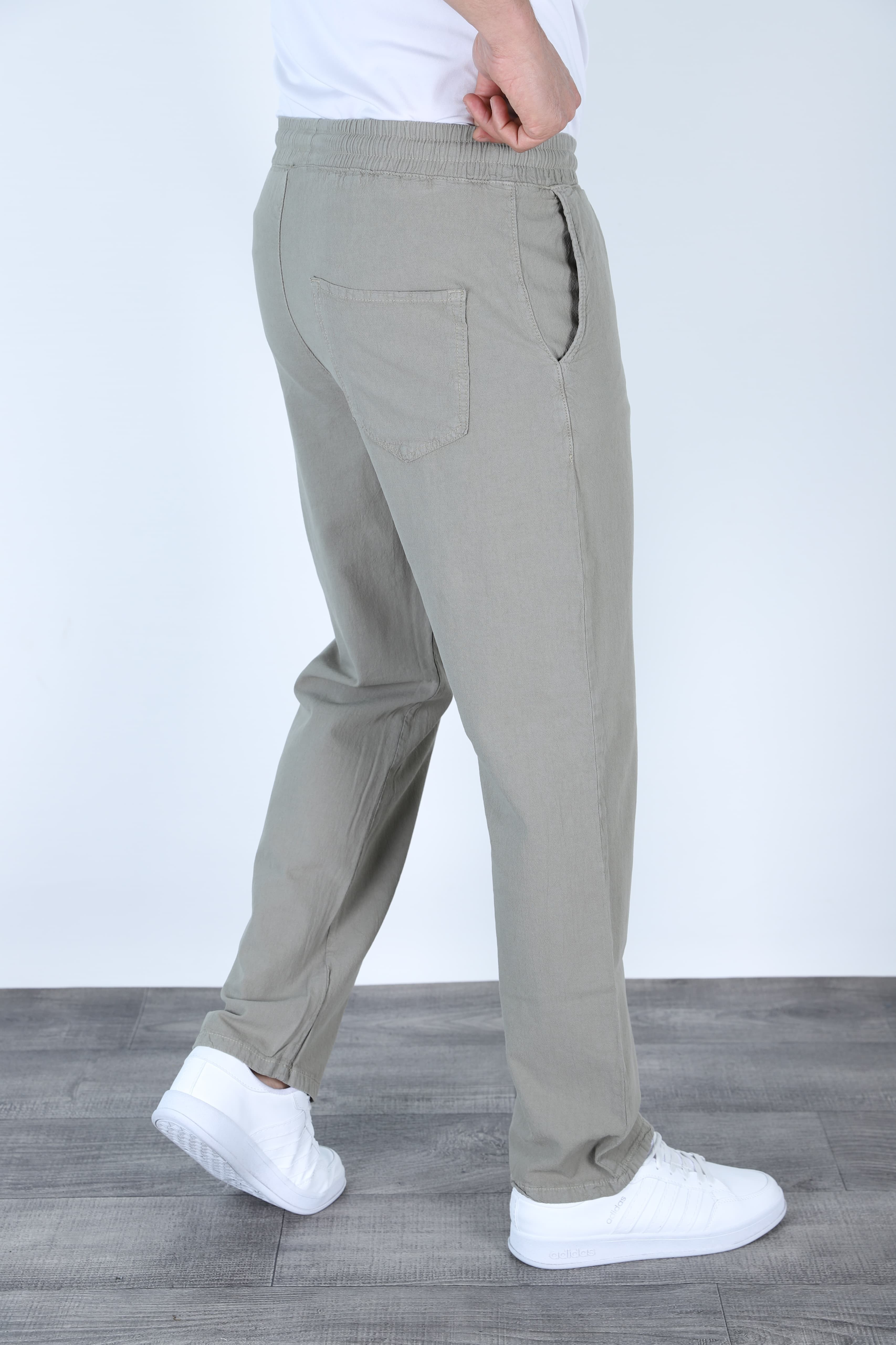 Baggy Keten Pantolon Jogger Çağla Yeşili