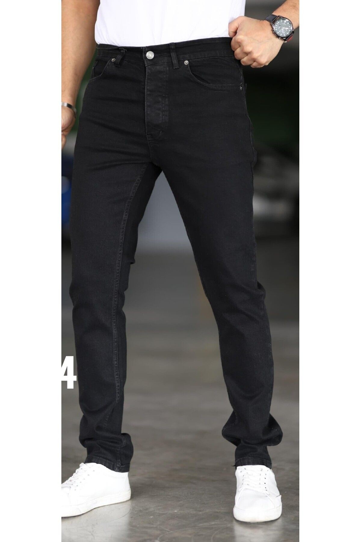 Siyah Regular Fit Erkek Kot Pantolon
