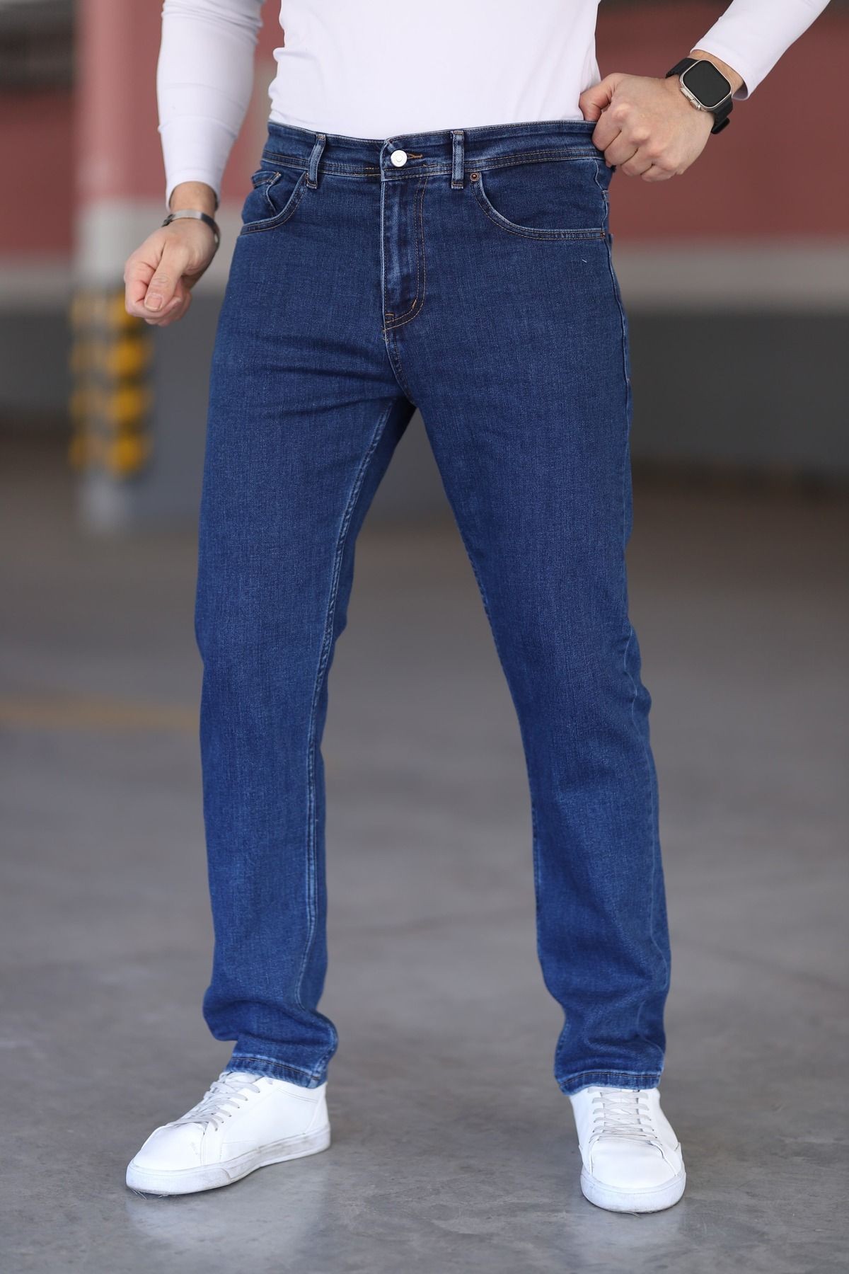 Lacivert Erkek Regular Fit Rahat Kesim Jean Pantolon