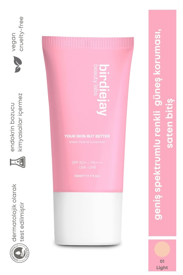 Birdiejay Your Skin But Better Renkli Mineral Güneş Kremi - Light