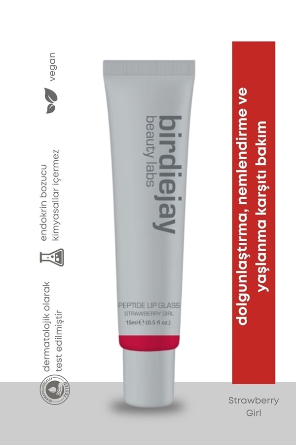 Birdiejay Beauty Labs Peptide Lip Glass - Strawberry Girl
