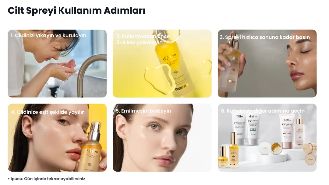 Cilt Spreyi Kullnum Adımları
