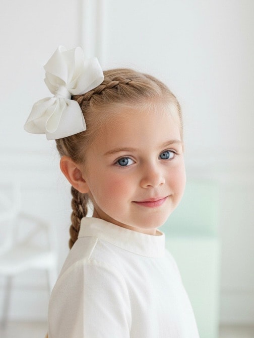 BIG BOW WHITE CLIP