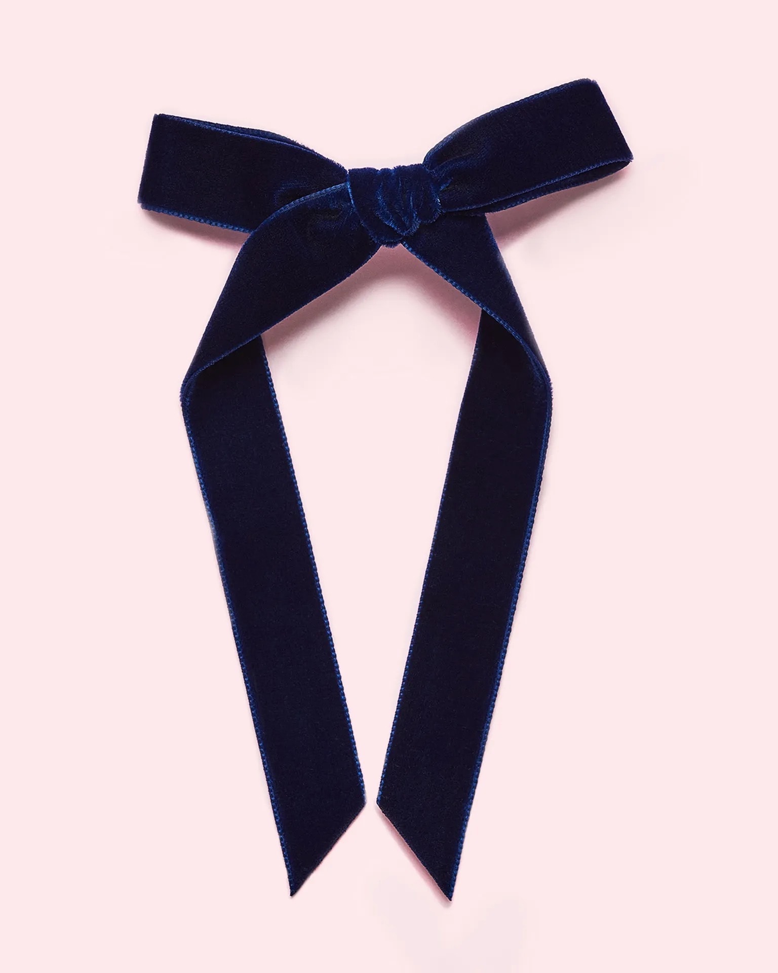 VELVET BOW CLIP NAVY