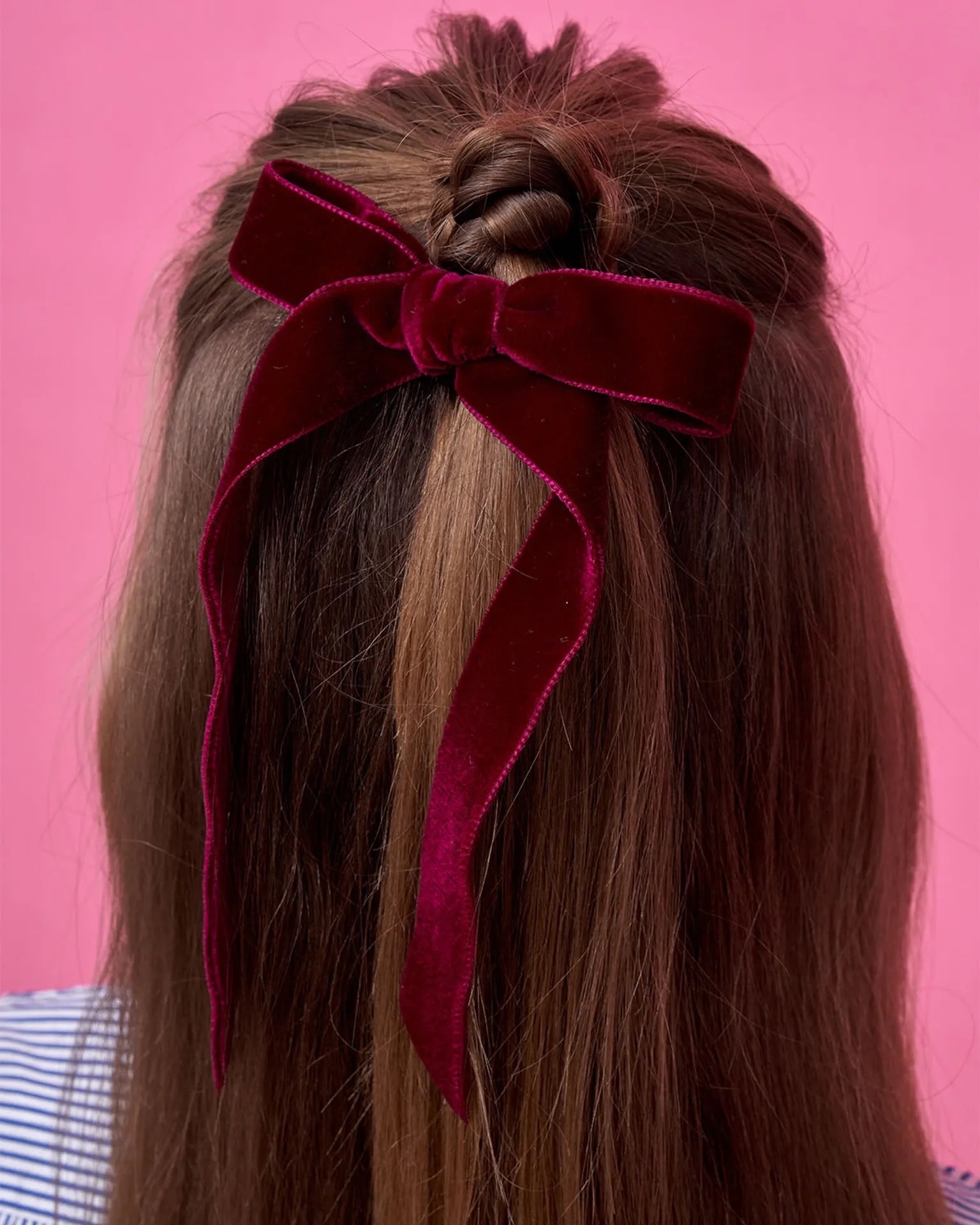 VELVET BOW BURGUNDY 