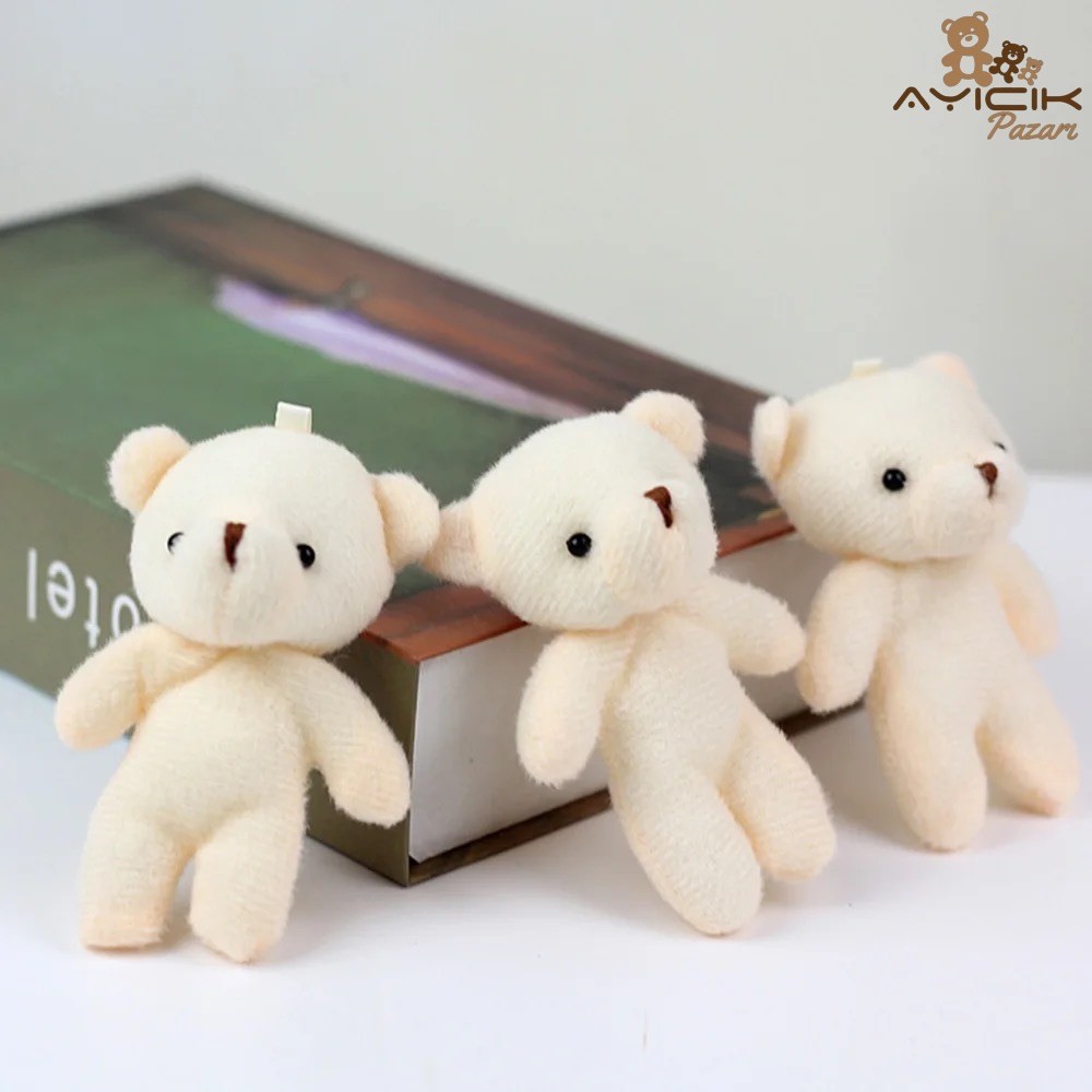 11cm Düz Ayı Kırık Beyaz Renk 12'li Paket