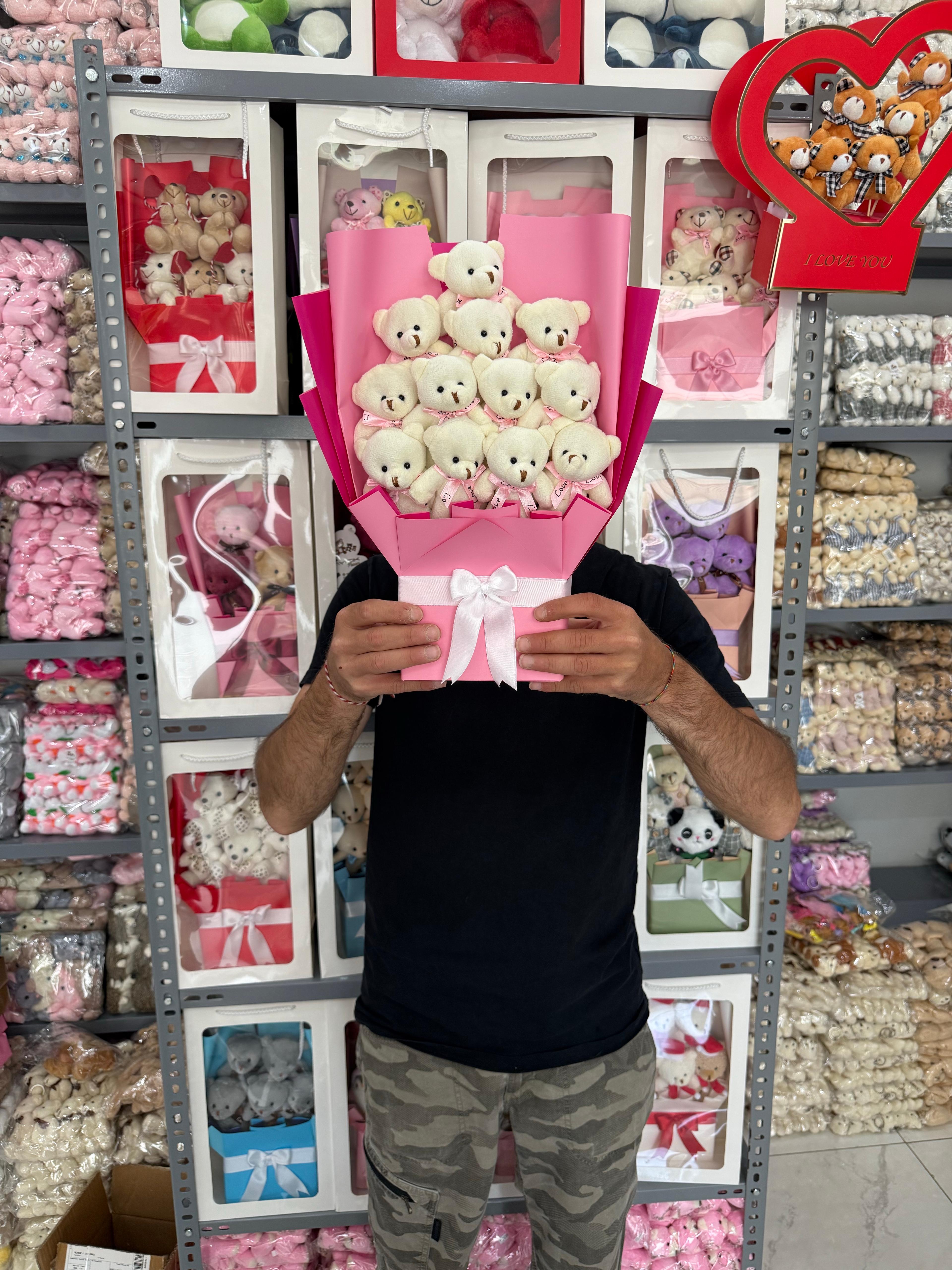 Premium Pembe Temalı Ayıcık buketi