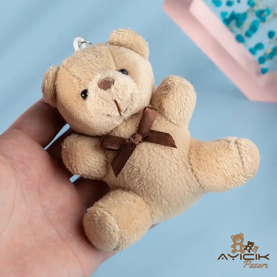 10 cm Pelüş Ayıcık Anahtarlık Kahve Rengi 12'li Paket