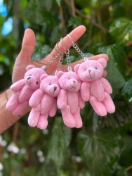 8 cm Pelüş Anahtarlık Pembe Renk 12'li Paket