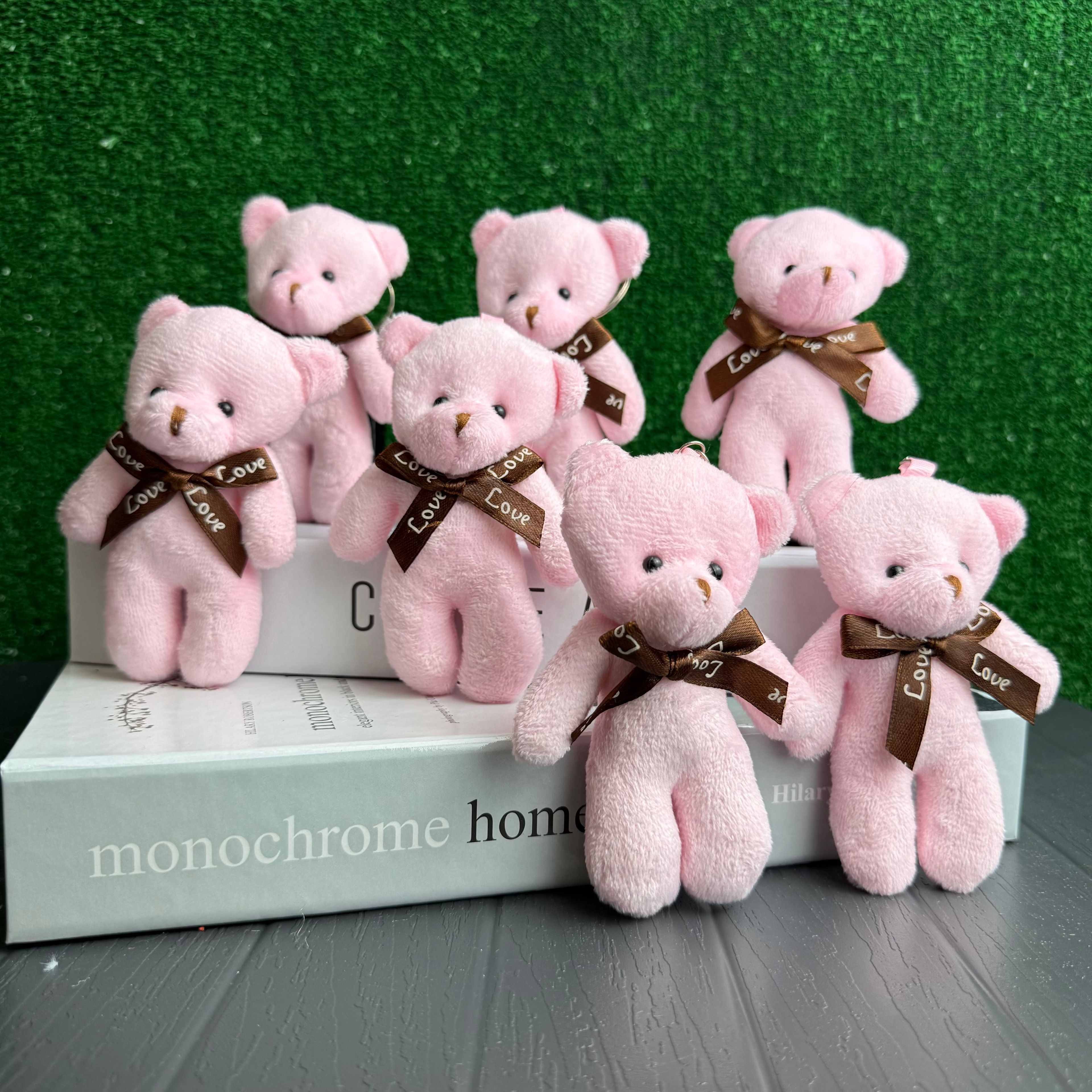 11 cm Pembe Düz Ayıcık Anahtarlık 12’li Paket