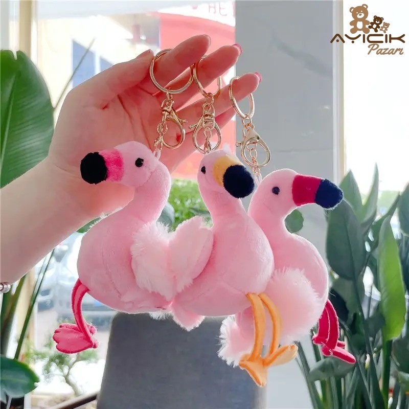 Pelüş Flamingo Anahtarlık 12'li Paket