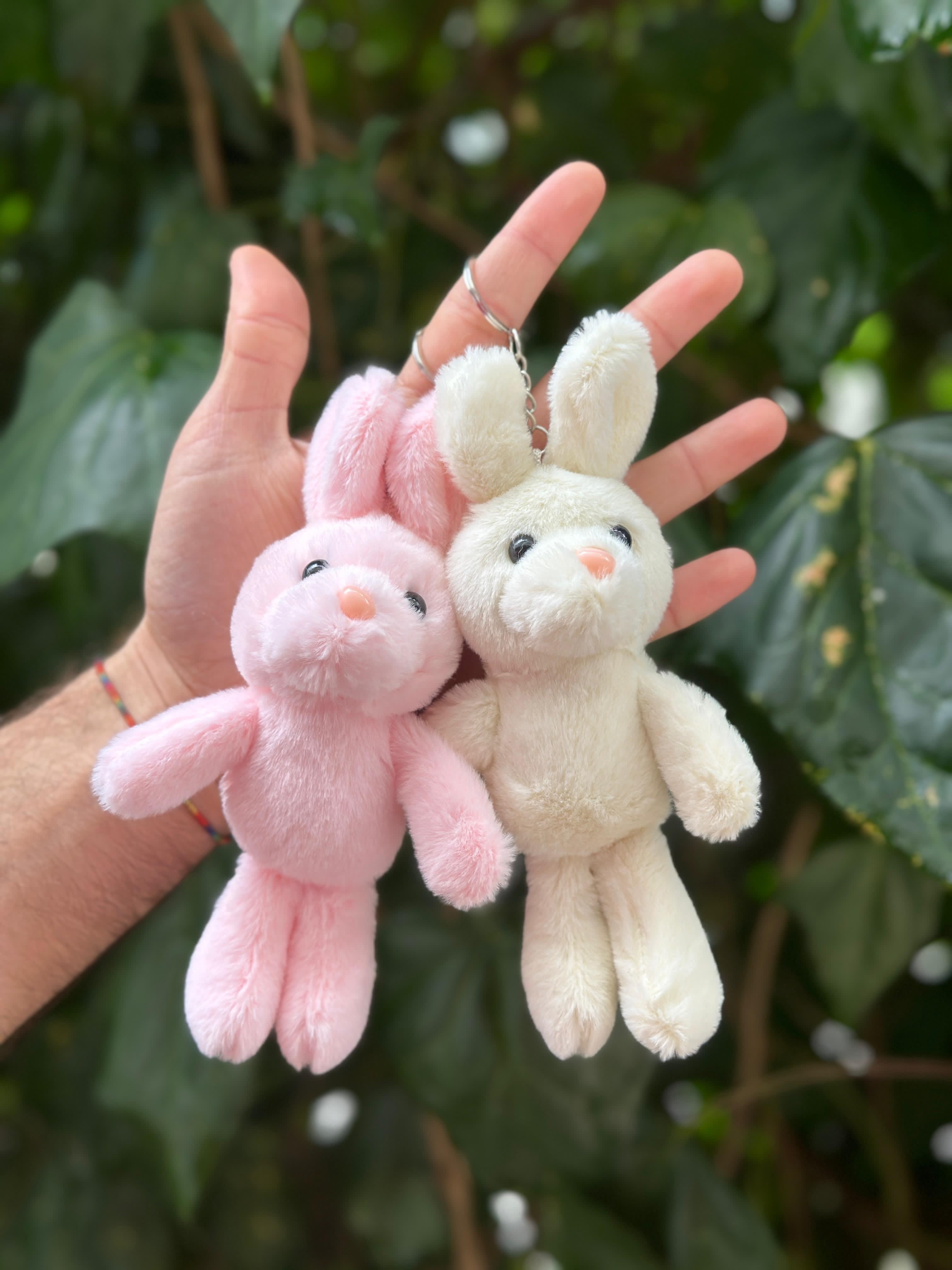 17 Cm Karışık Renk Peluş Tavşan Anahtarlık 12'li Paket