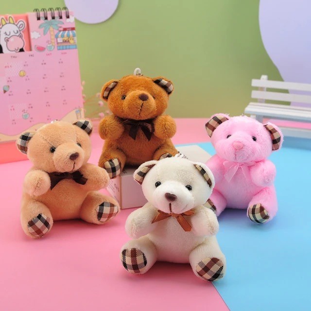 10 cm Karışık Renk Ayıcık Anahtarlık 12’li Paket