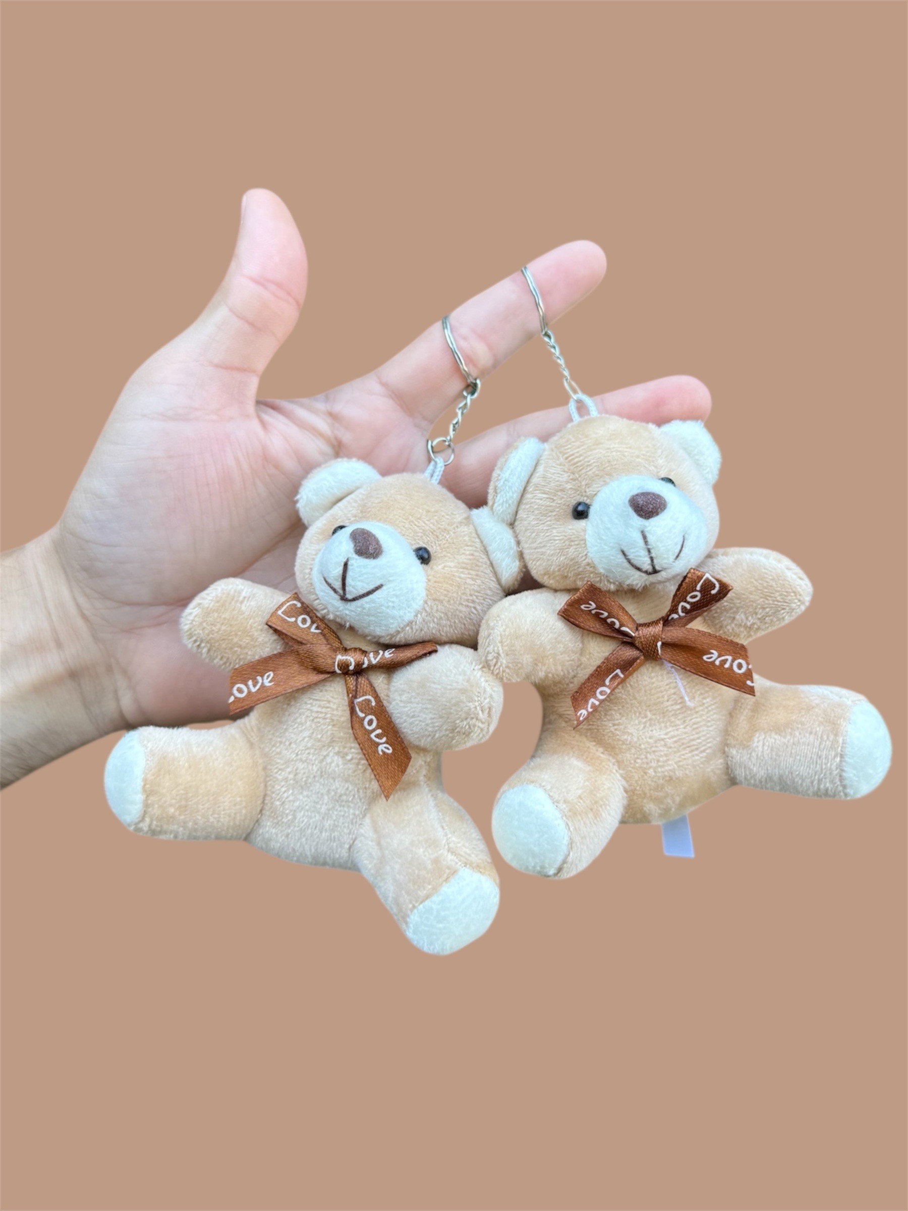 10 cm Kahverengi Ayıcık Anahtarlık 12’li Paket