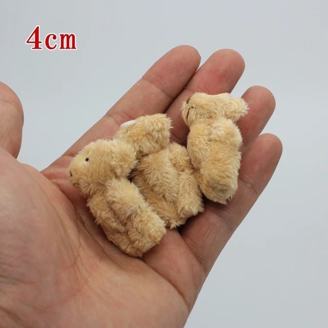 4 cm Pelüş Ayıcık Anahtarlık Kahve Rengi 12'li Paket