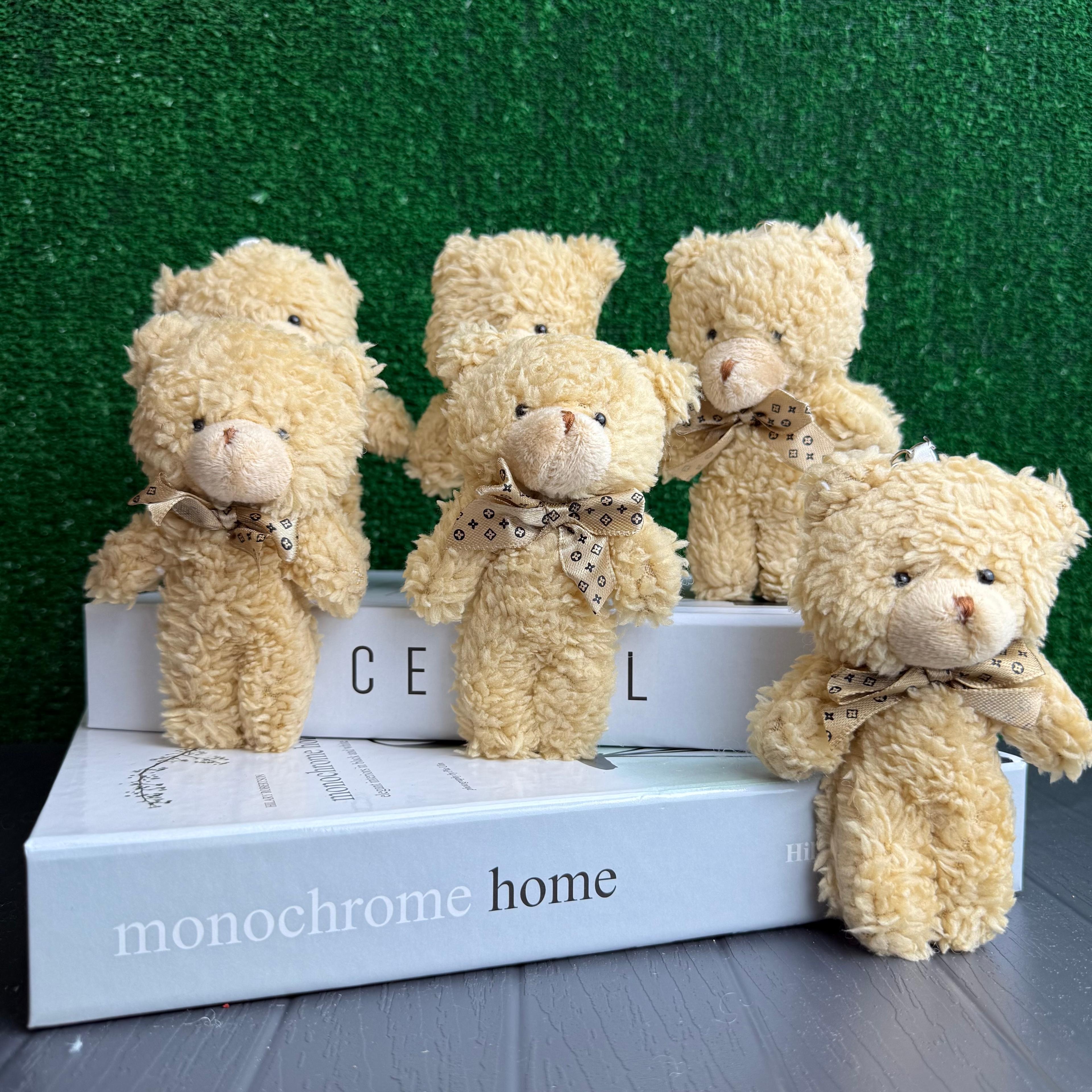 12 cm Kahverengi Peluş Ayıcık Anahtarlık 12’li Paket