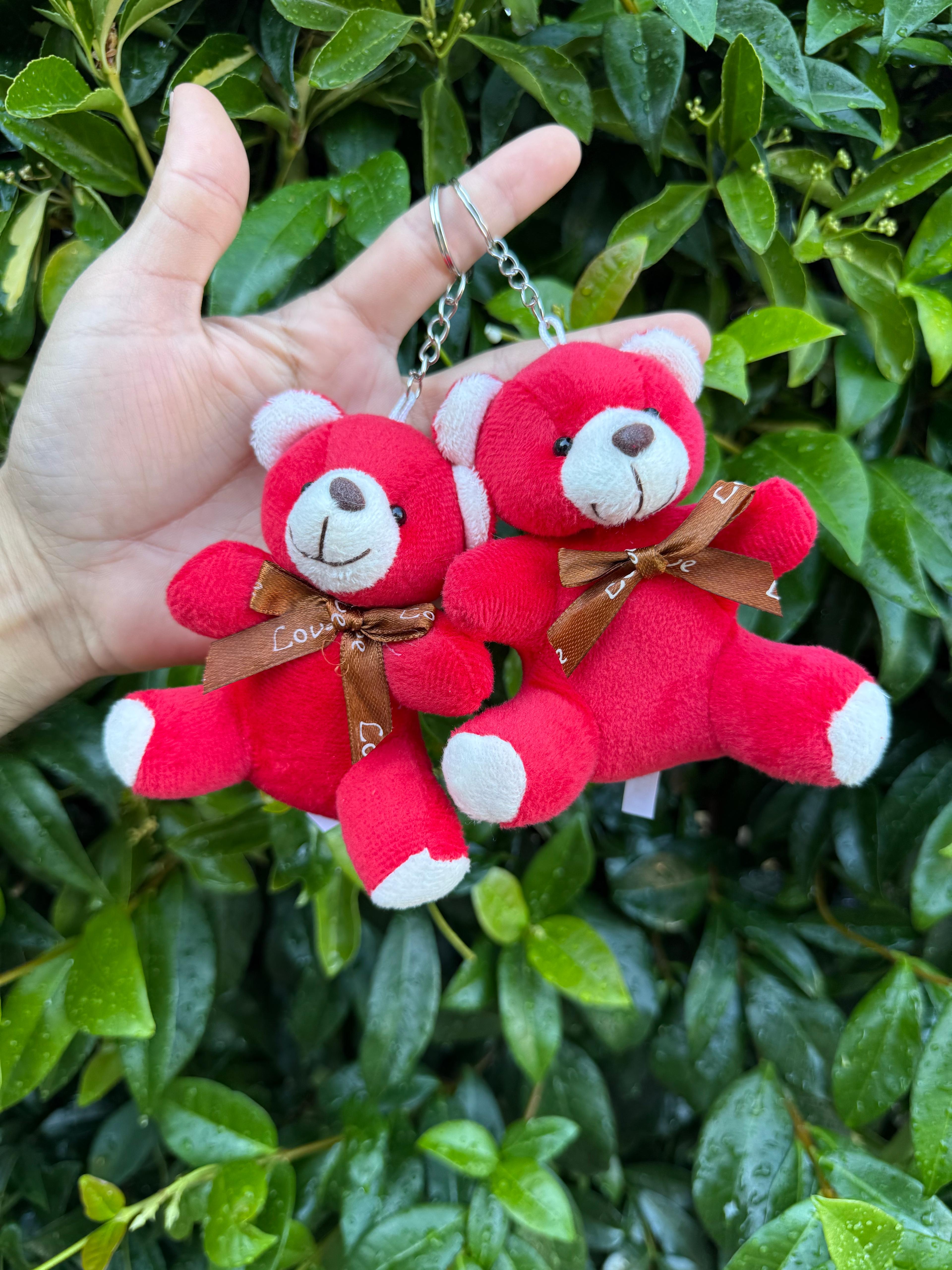 10 cm Kırmızı Ayıcık Anahtarlık 12’li Paket