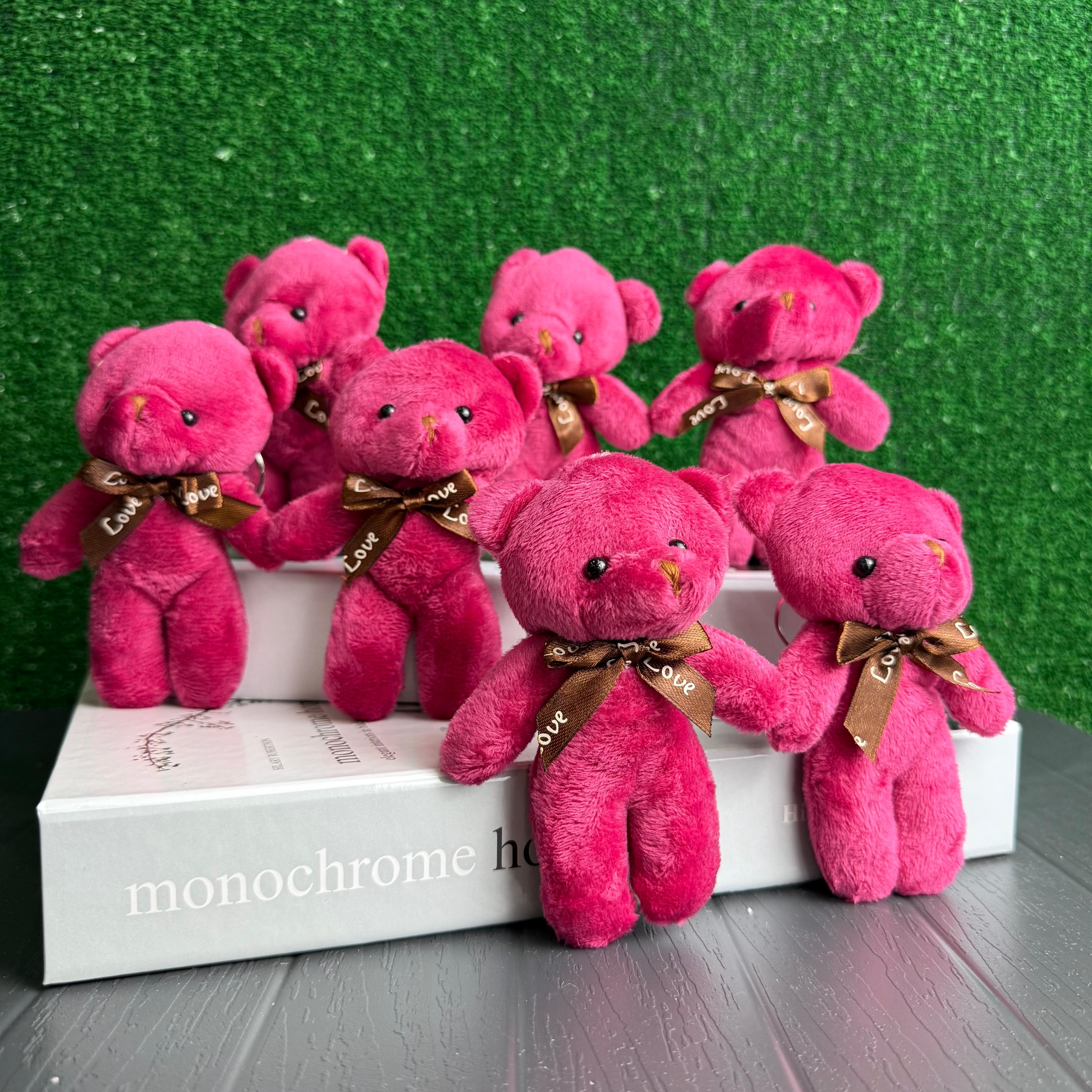 11 cm Bordo Ayıcık Anahtarlık 12’li Paket