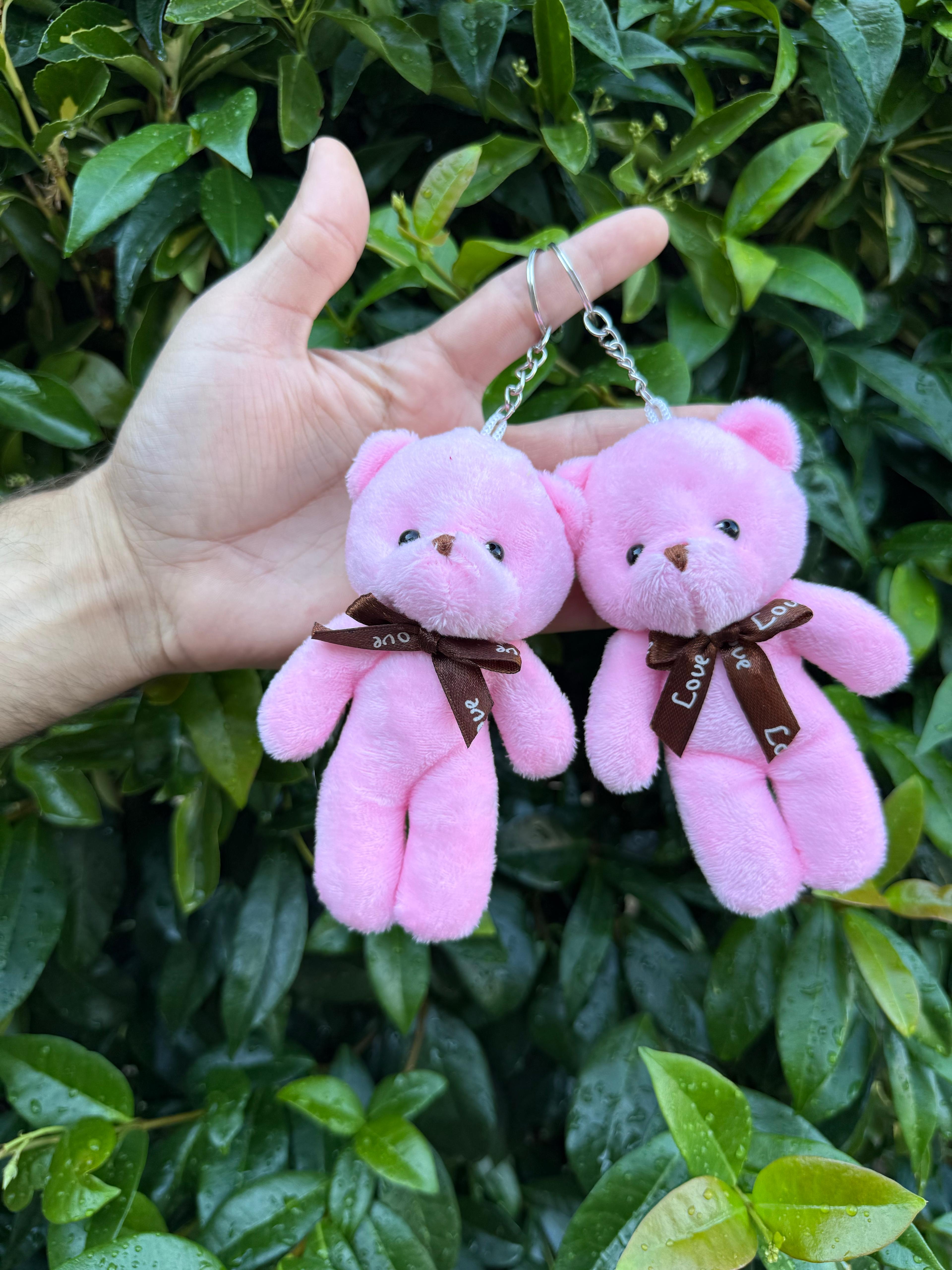 11 cm Pembe Düz Ayıcık Anahtarlık 12’li Paket