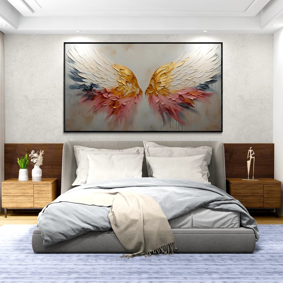 İşlemeli Kanat - Yağlı Boya Tablolar