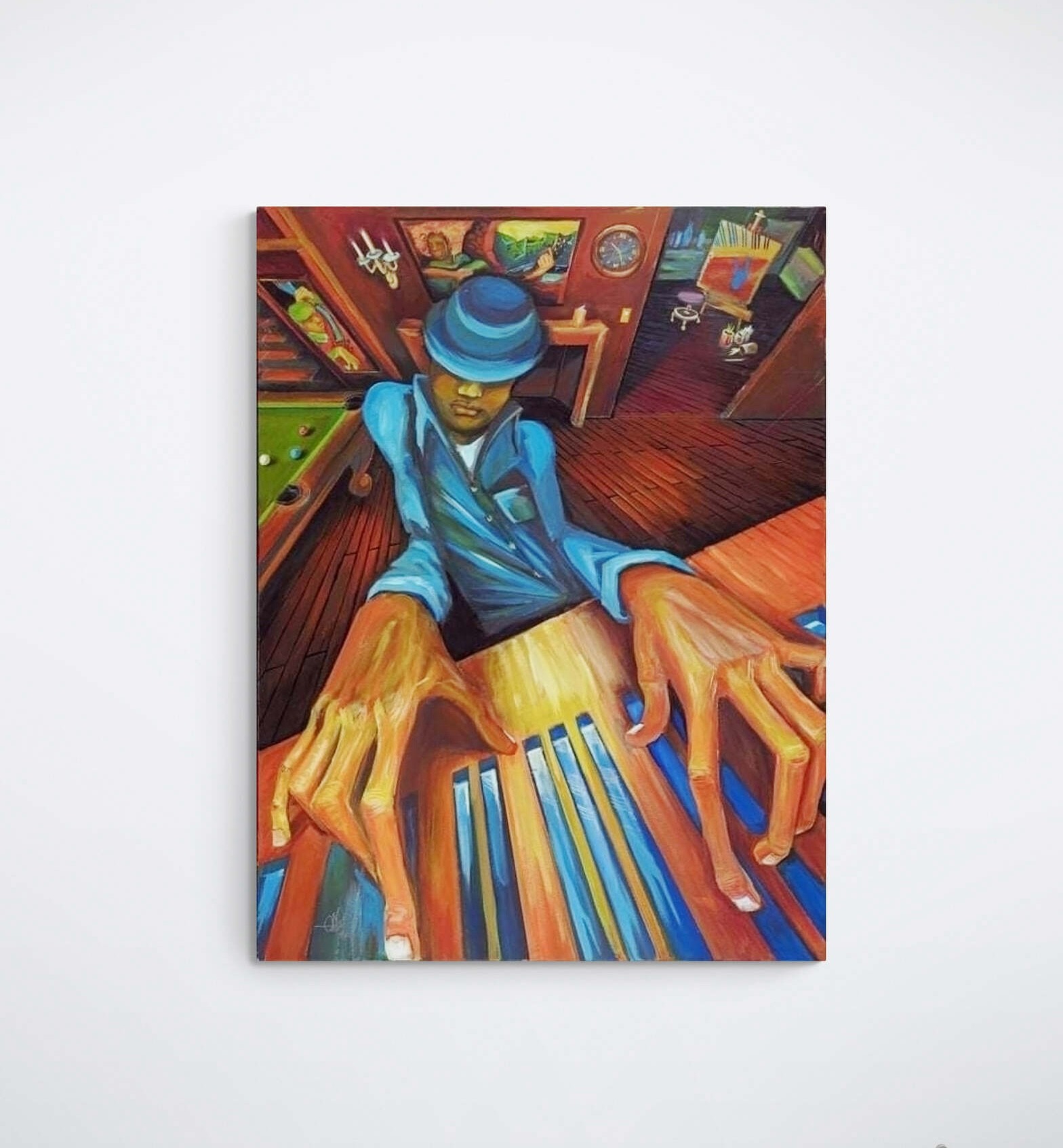 African Pianist - Oil Paintings