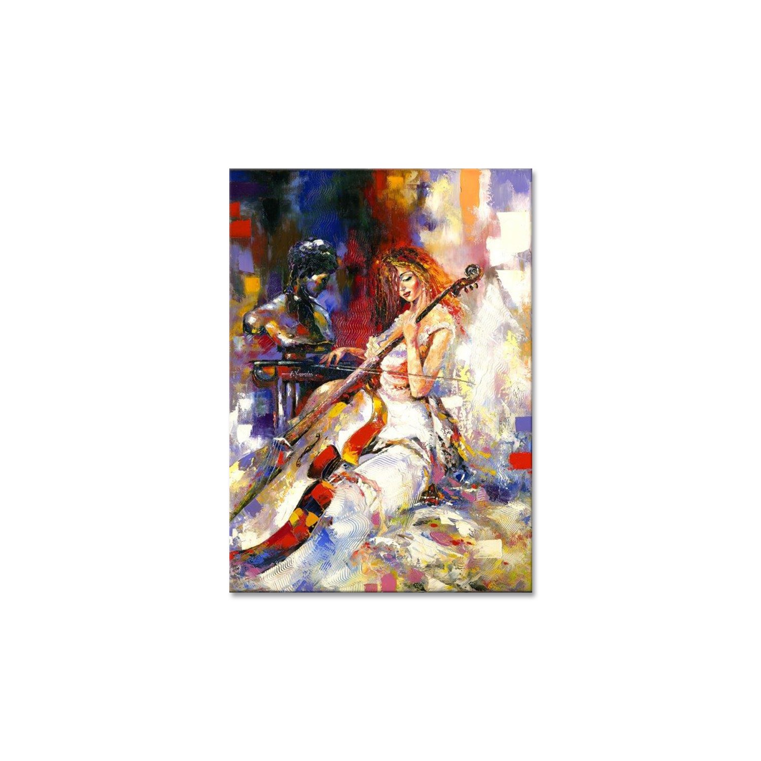 Woman with Cello - Canvas Paintings