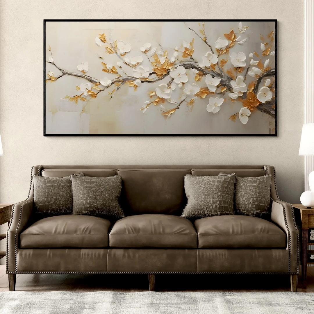 Sarkan Altın Çiçekler - Yağlı Boya Tablolar