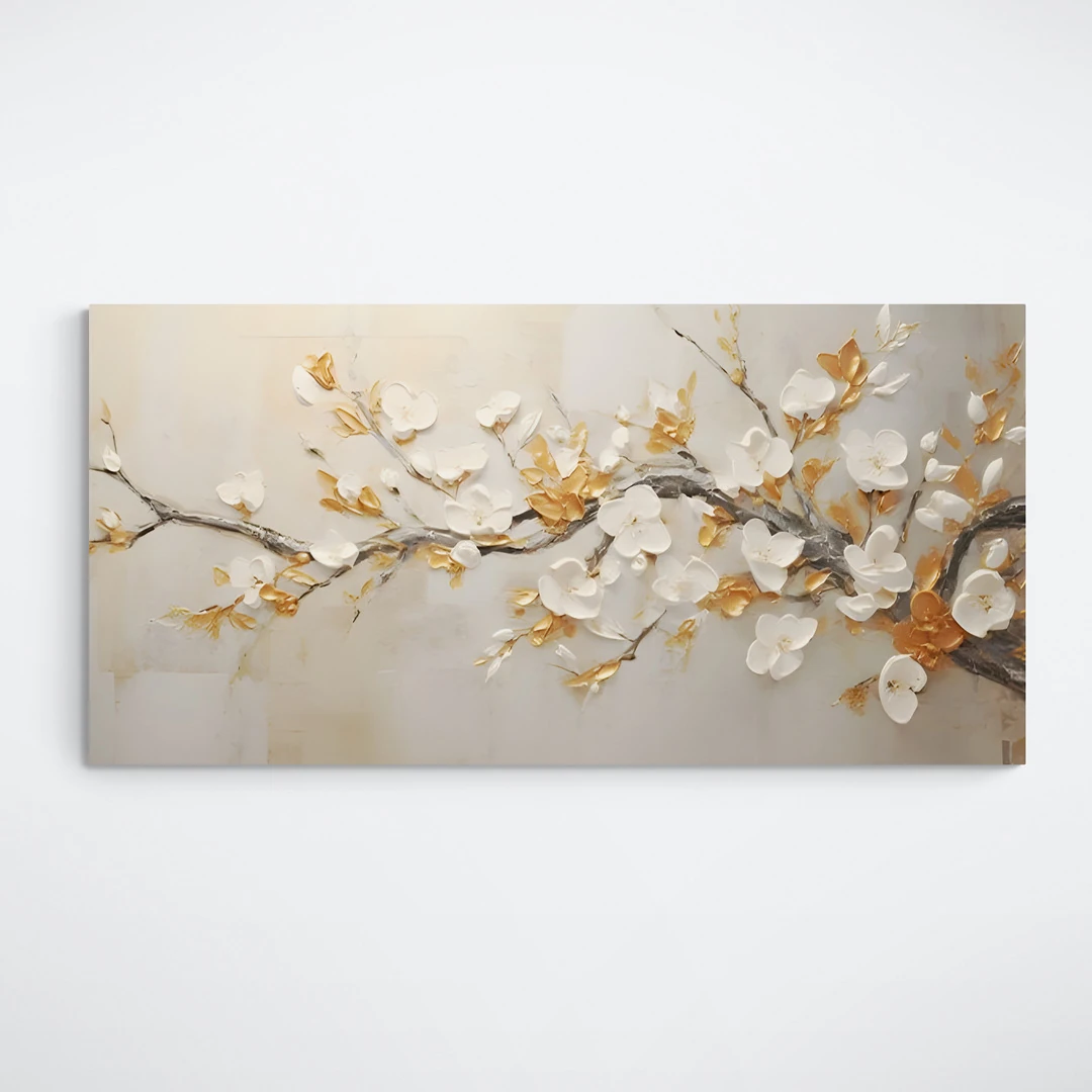 Sarkan Altın Çiçekler - Yağlı Boya Tablolar