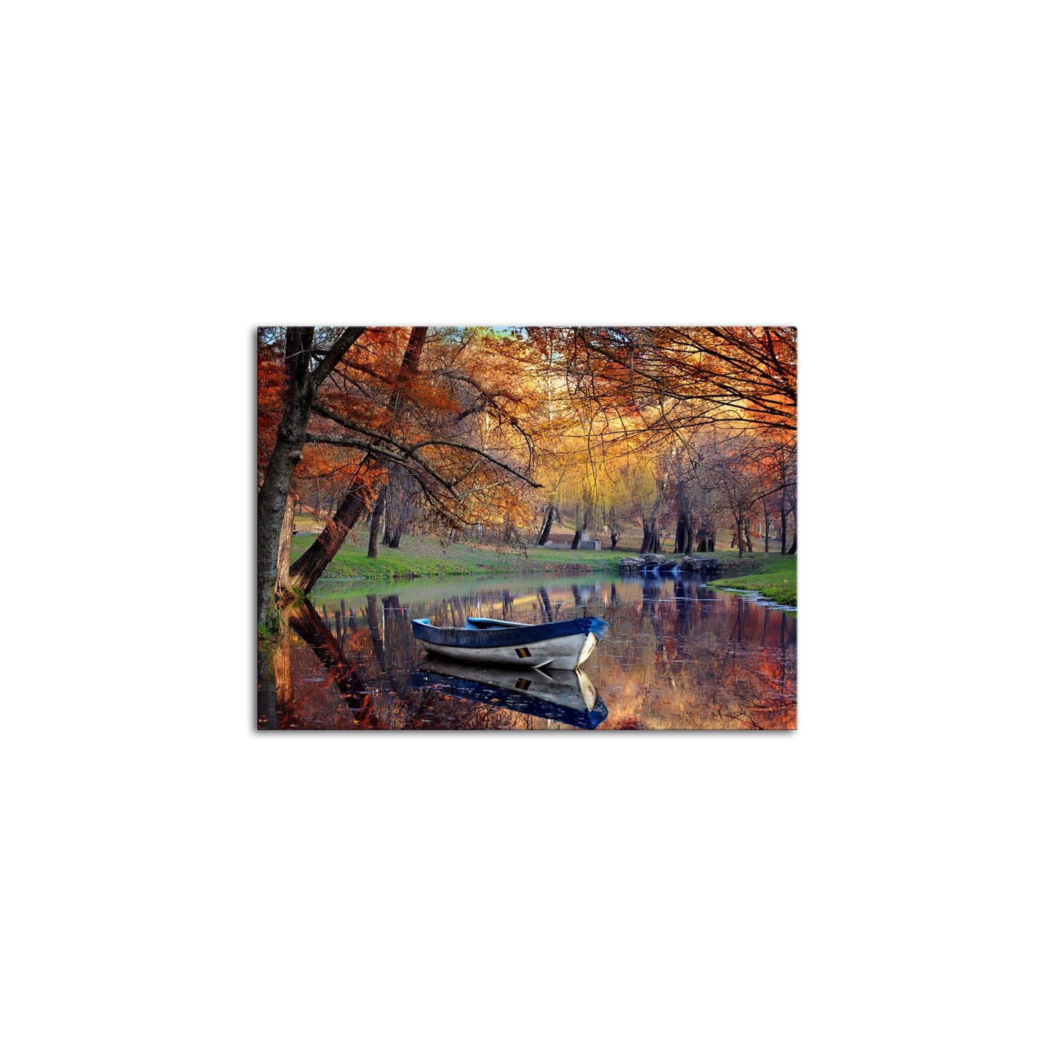 Boat in the Middle of Autumn - Canvas Paintings