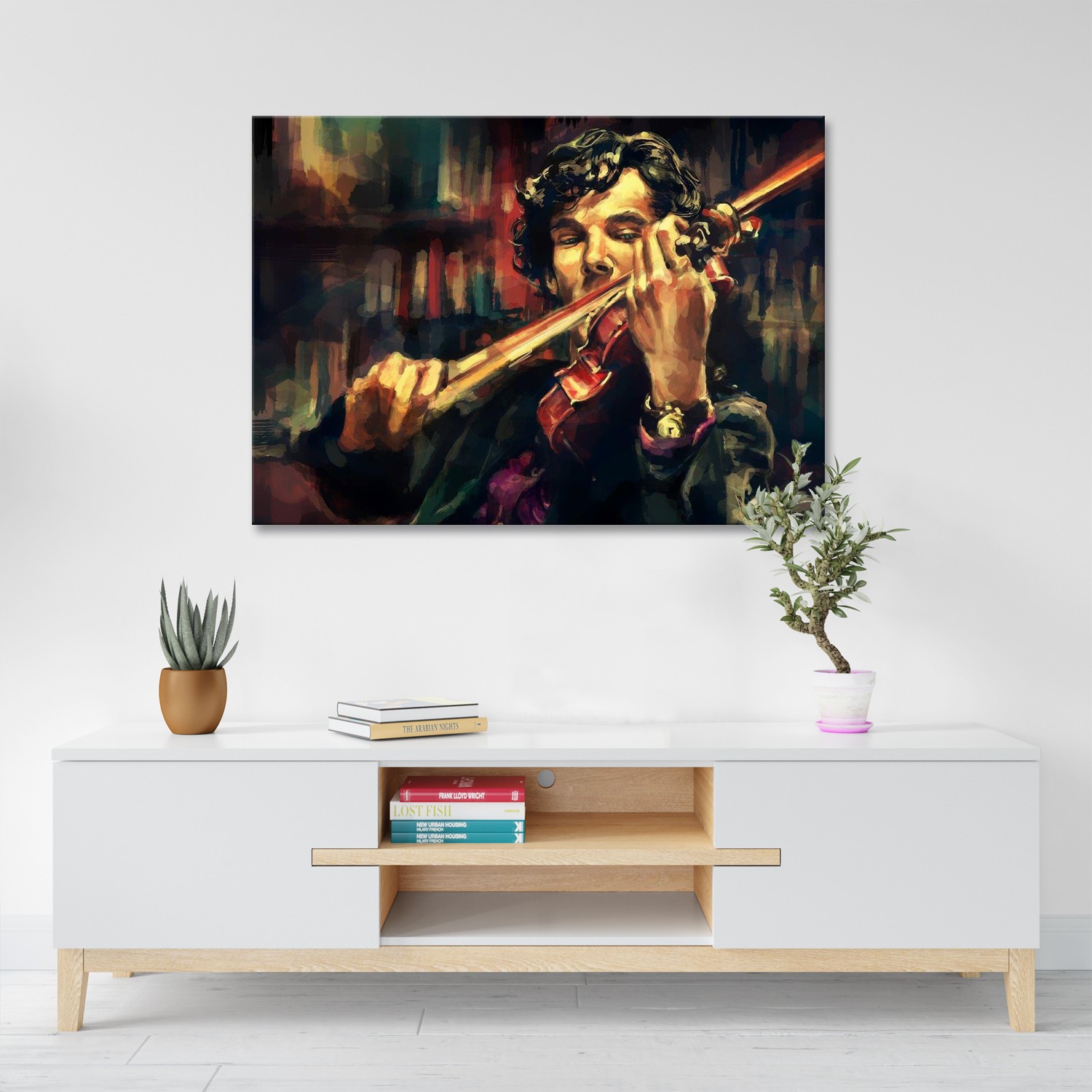 Sherlock and His Violin - Canvas Paintings