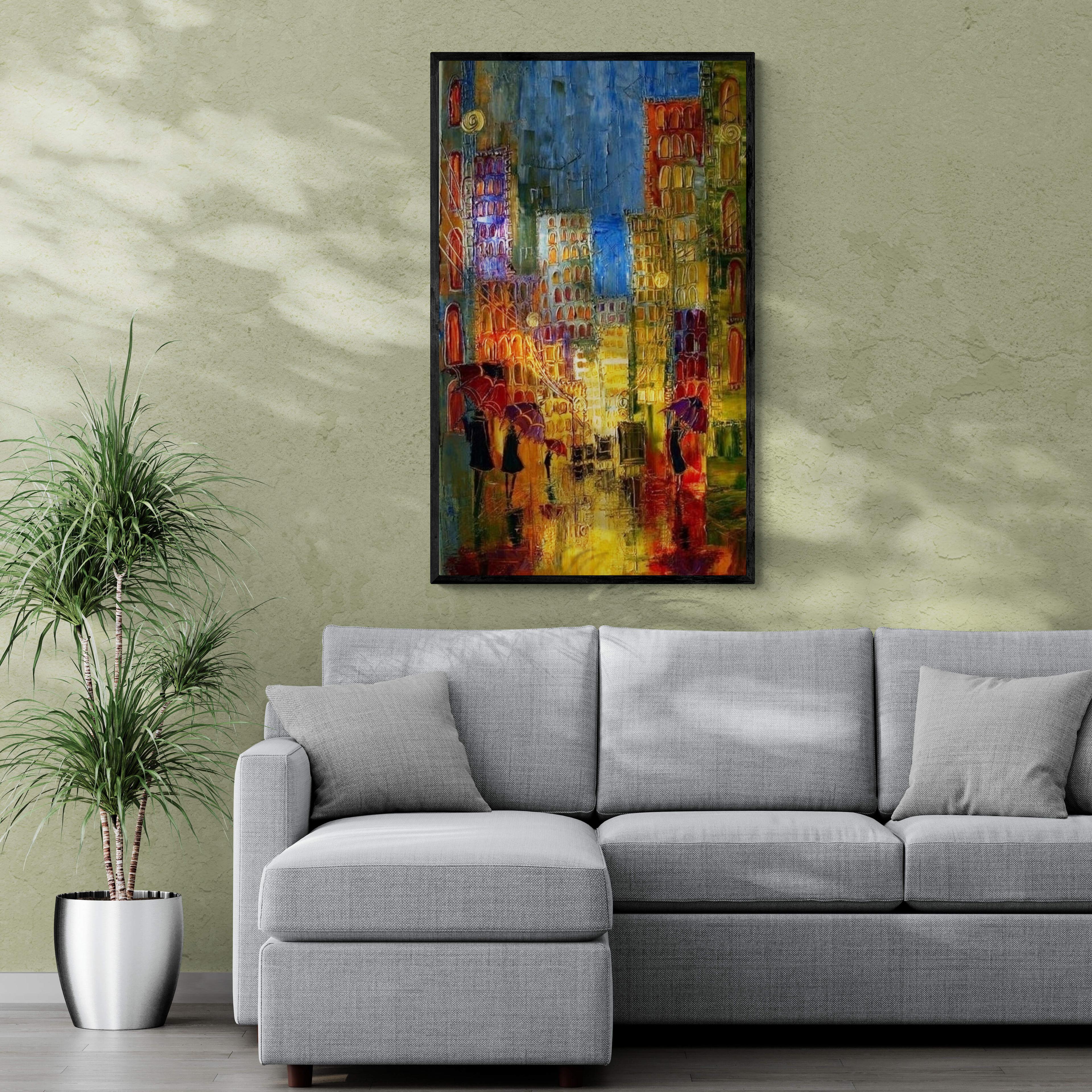 Colorful Abstract City - Oil Paintings