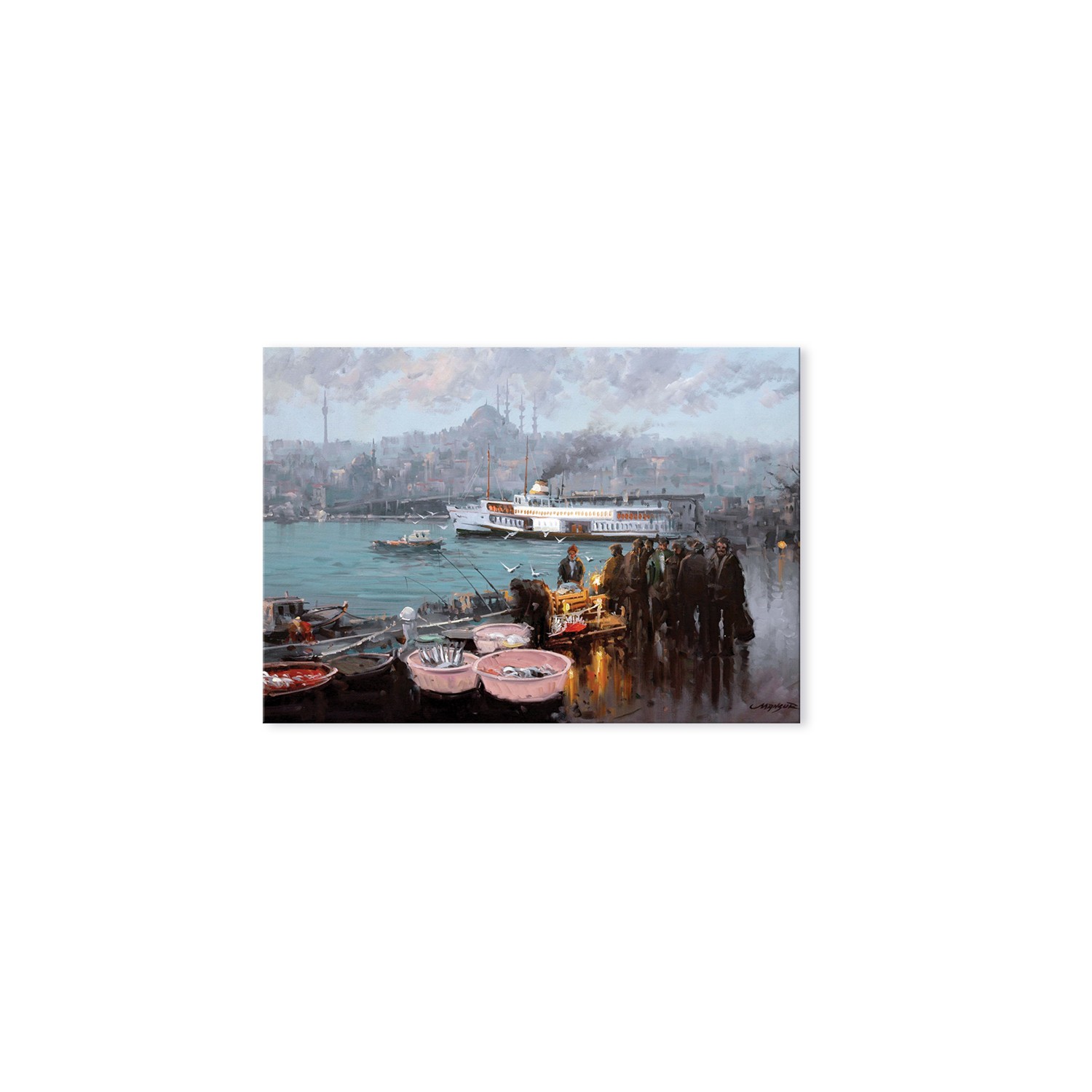 Istanbul Fishermen - Canvas Paintings