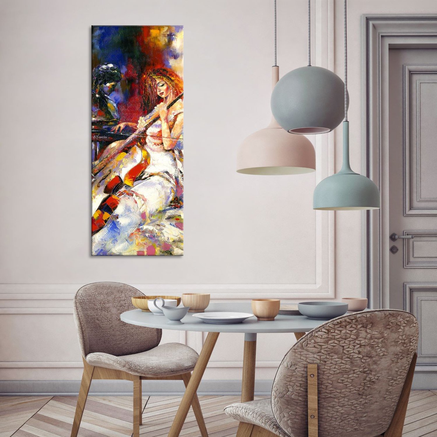 Woman with Cello - Canvas Paintings