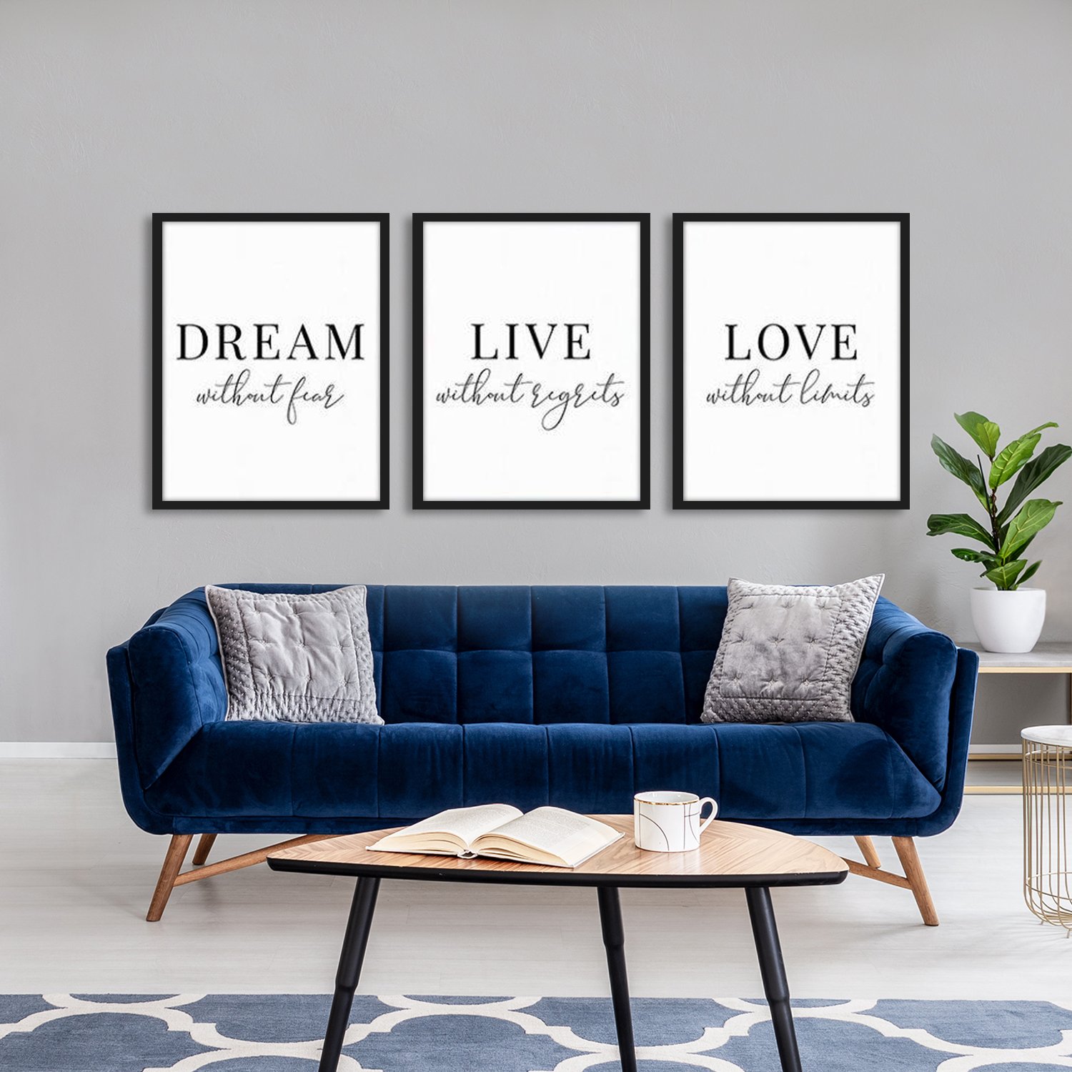 Dream, Live, Love - Parçalı Kanvas Setler