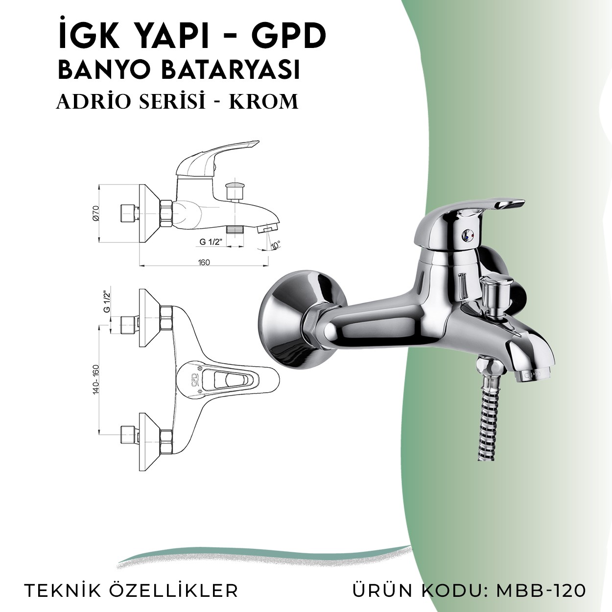 İGK YAPI - GPD MBB120 Adrio Banyo Bataryası