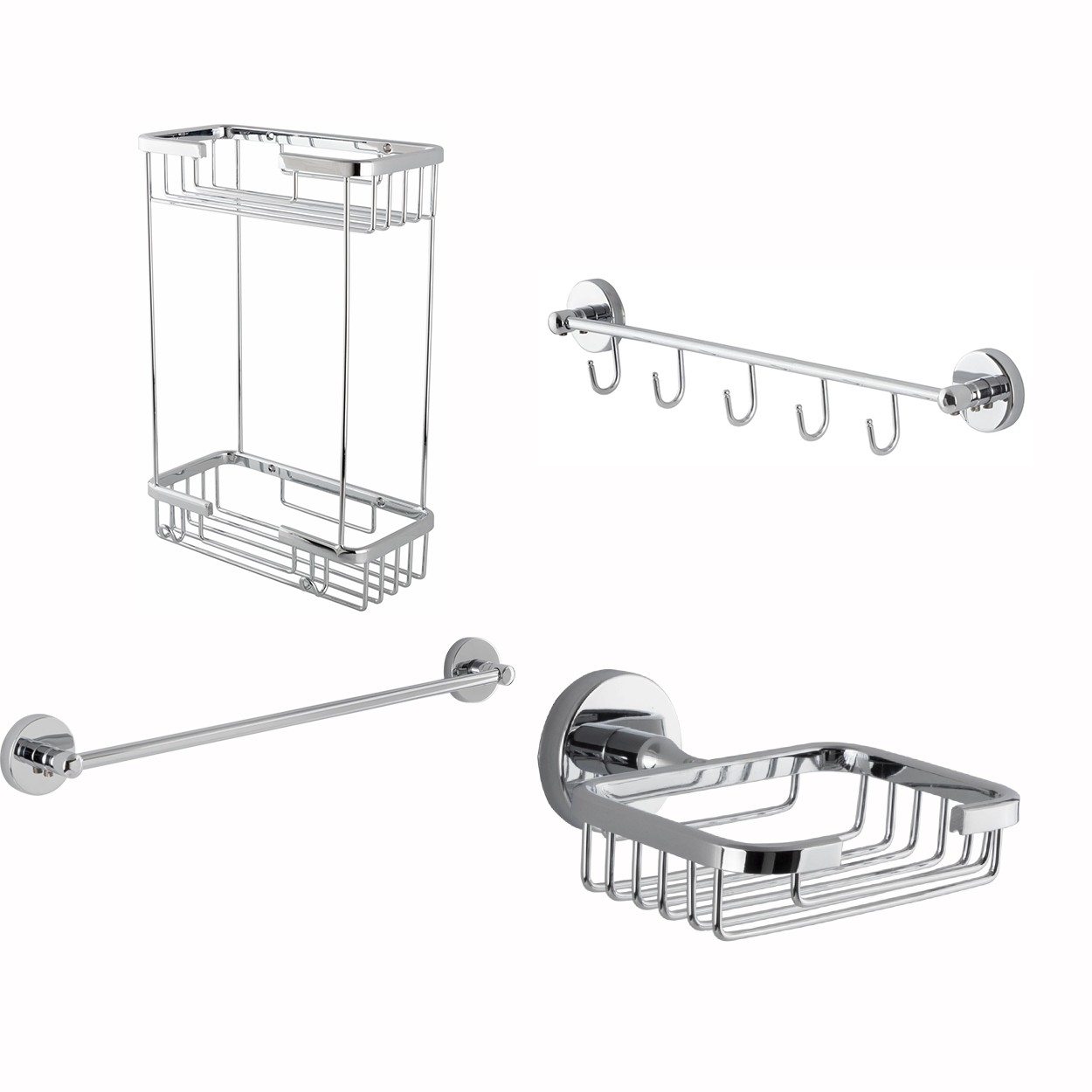 İGK YAPI | CLK Banyo Karaca Serisi Banyo Aksesuar Seti -2(4 Parça)