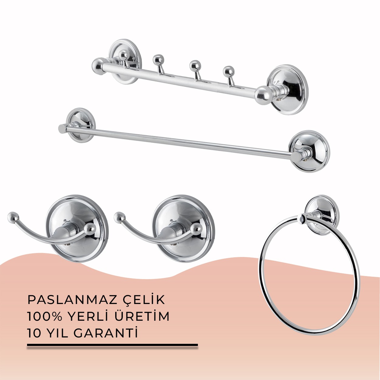 İGK YAPI | CLK Banyo Bella Serisi Banyo Aksesuar Seti -6(5 Parça)