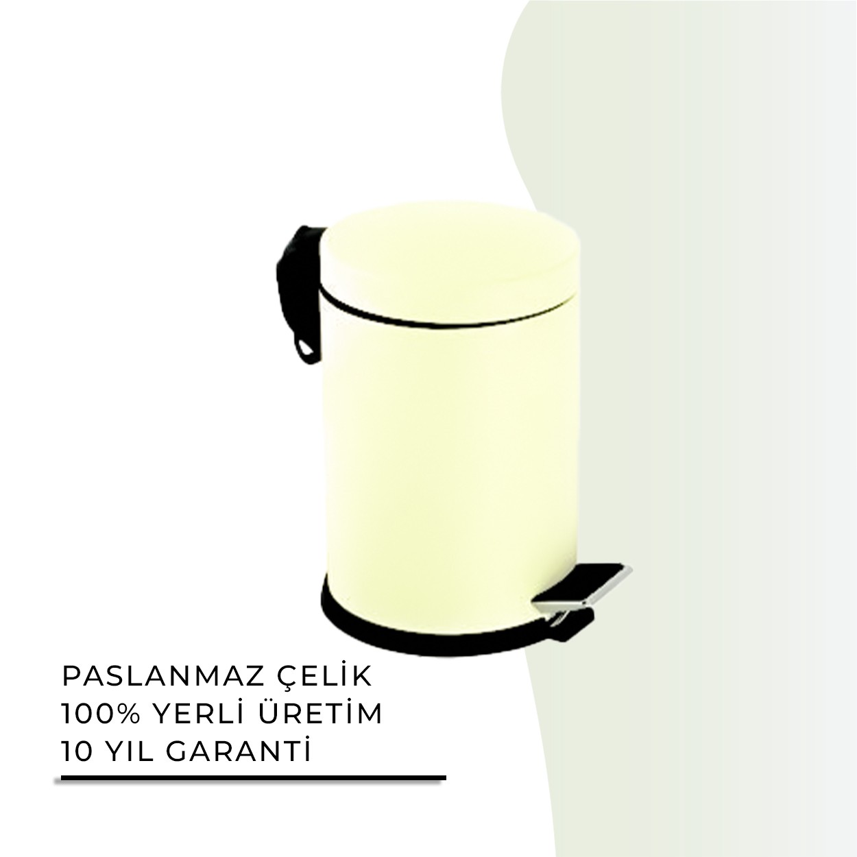 İGK YAPI | CLK Banyo Pedallı Çöp Kovası 3lt Krem (70-218)