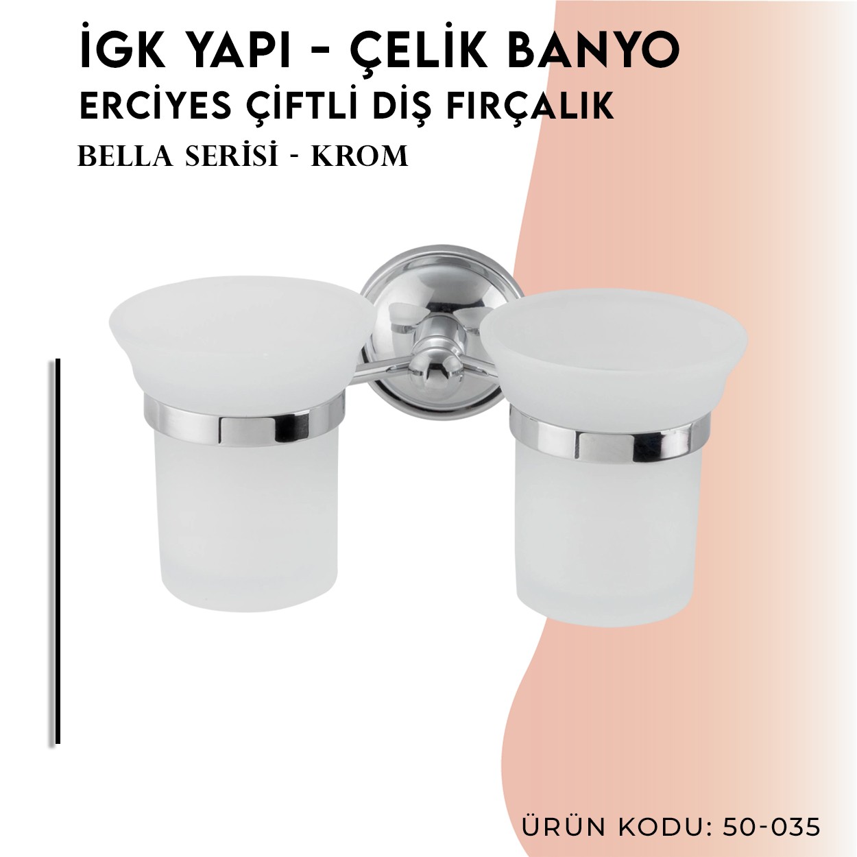 İGK YAPI | CLK Banyo Bella Erciyes Çiftli Diş Fırçalık (50-035)