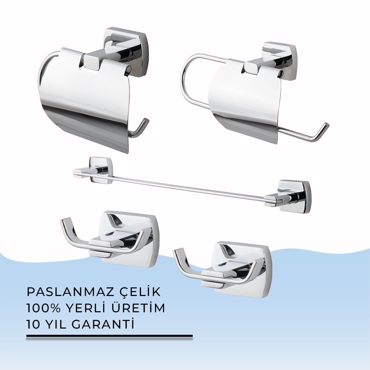 İGK YAPI | CLK Banyo Milano Serisi Banyo Aksesuar Seti -12(5 Parça)