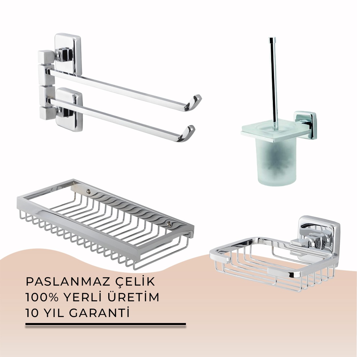 İGK YAPI | CLK Banyo Kumru Serisi Banyo Aksesuar Seti -19(4 Parça)