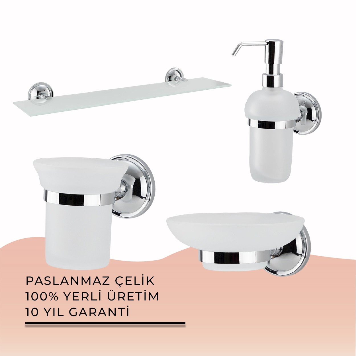 İGK YAPI | CLK Banyo Bella Serisi Banyo Aksesuar Seti -4(4 Parça)