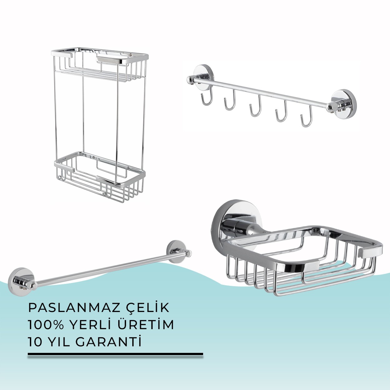İGK YAPI | CLK Banyo Karaca Serisi Banyo Aksesuar Seti -2(4 Parça)