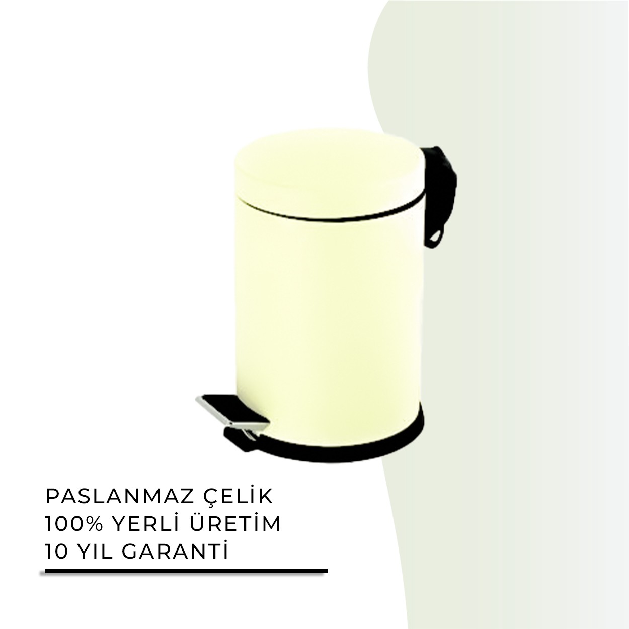 İGK YAPI | CLK Banyo Pedallı Çöp Kovası 12lt Krem (70-150)