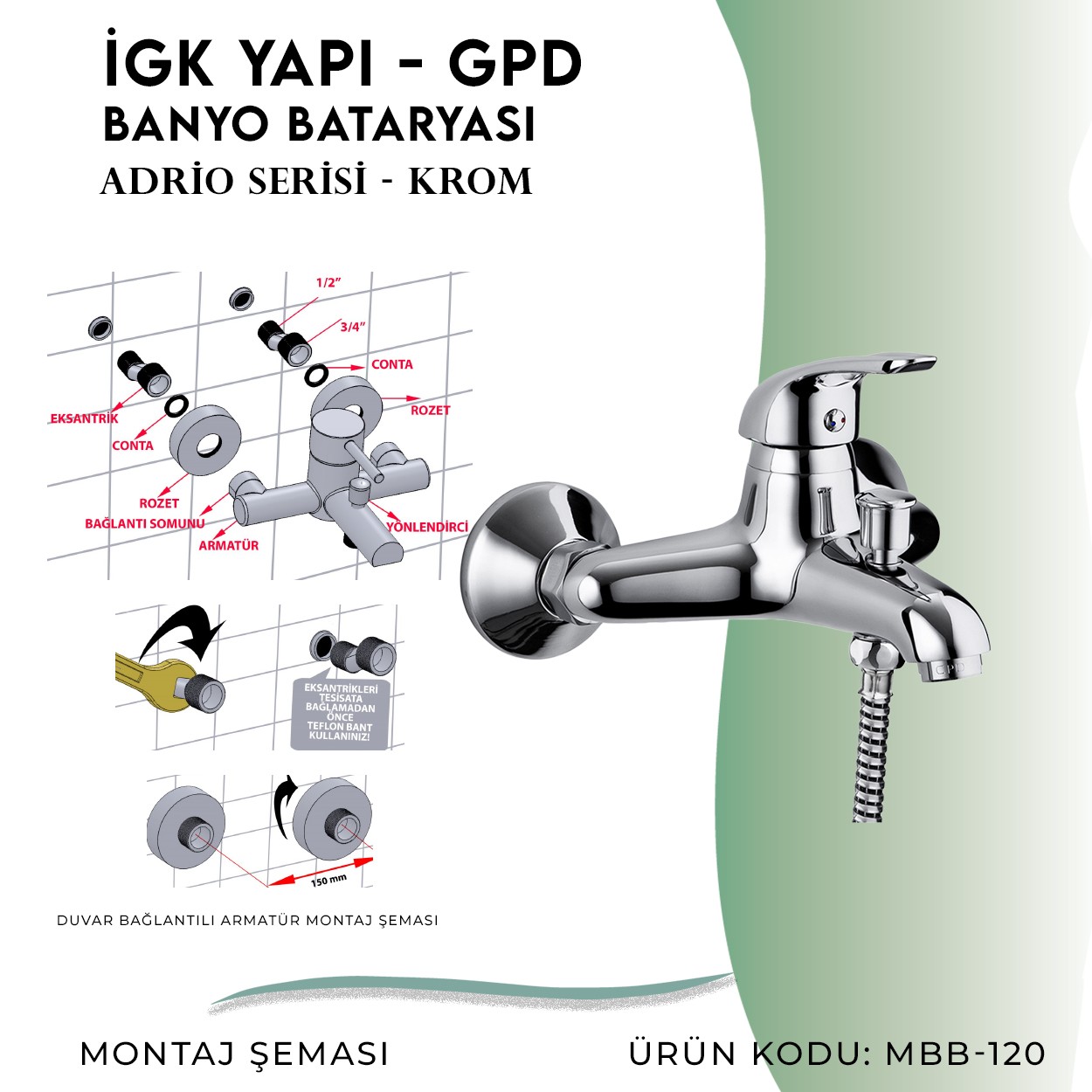 İGK YAPI - GPD MBB120 Adrio Banyo Bataryası