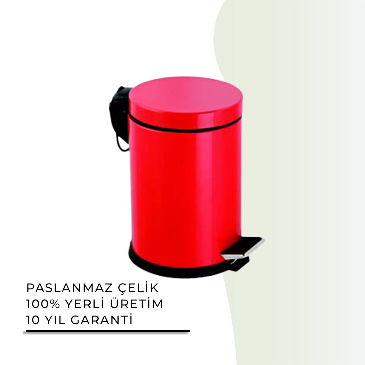 İGK YAPI | CLK Banyo Pedallı Çöp Kovası 12lt Kırmızı (70-146)
