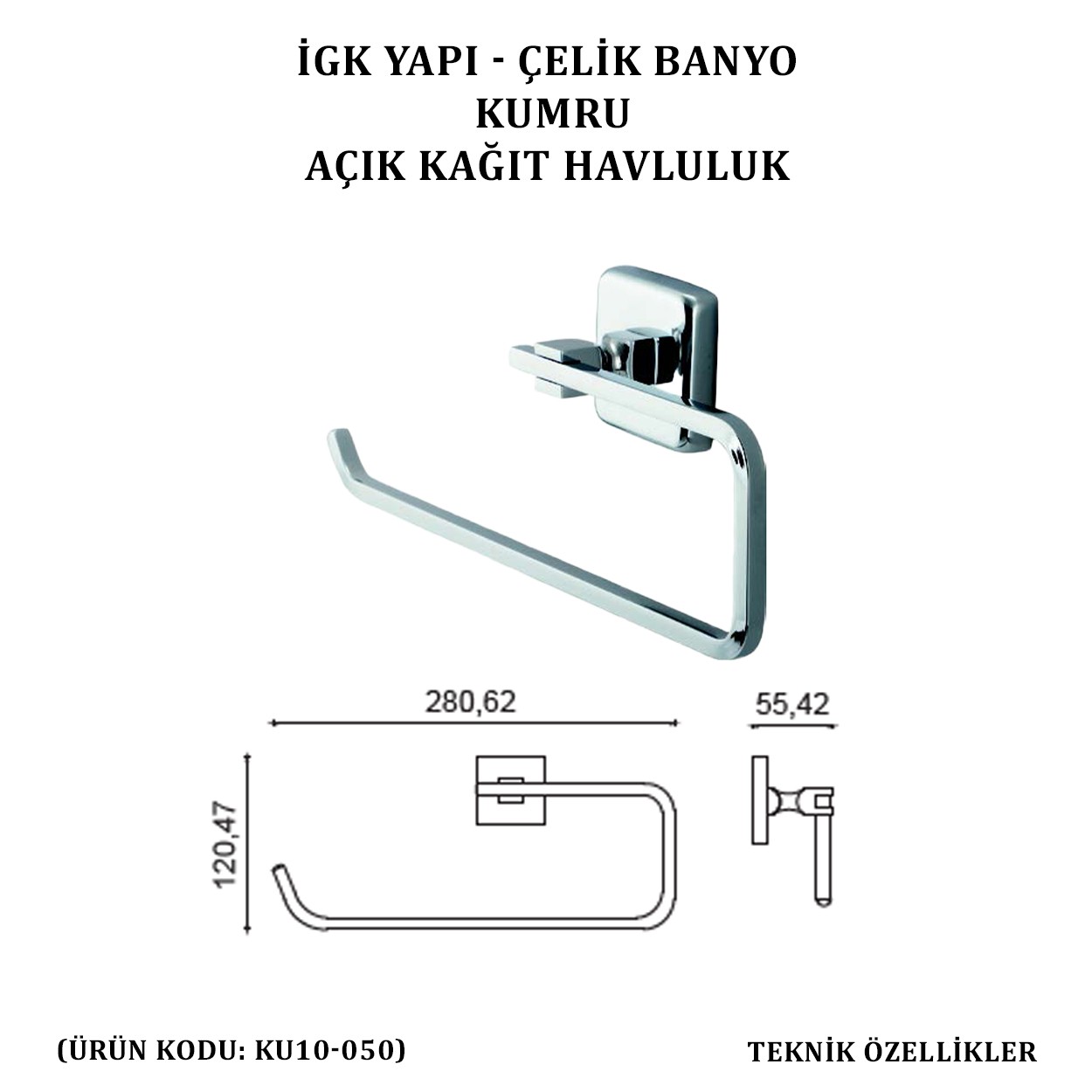 İGK YAPI - ÇELİK BANYO KUMRU AÇIK KÂĞIT HAVLULUK (KU10-050)