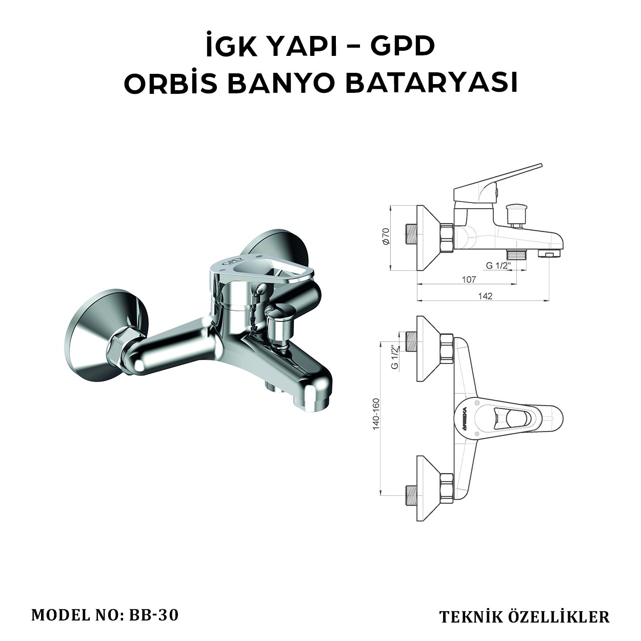 İGK YAPI - GPD BB30 ORBİS BANYO BATARYASI