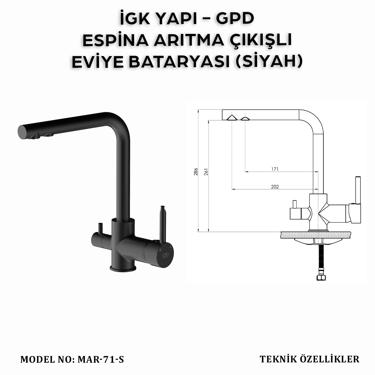 İGK YAPI - GPD MAR71-S ESPİNA ARITMA ÇIKIŞLI EVİYE BATARYASI